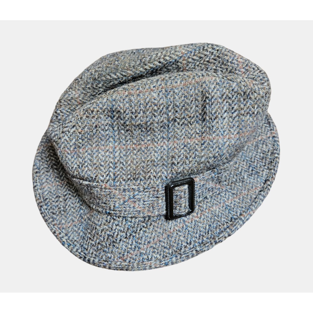 Vintage Pendleton 100% Wool Herringbone Tweed Fedora Hat Mens 7 Gray Retro